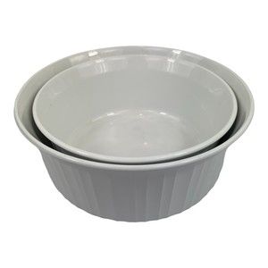 French White Corning Ware 2 Piece Nesting Bowl Set 2.5L, 1.6L